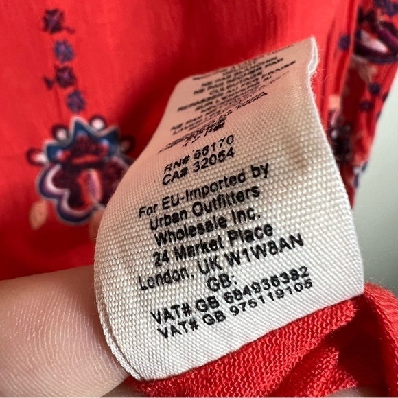 Free People Womens Oxford Red Embroidered Flowy Boho Dress Size Small - Picture 11 of 12